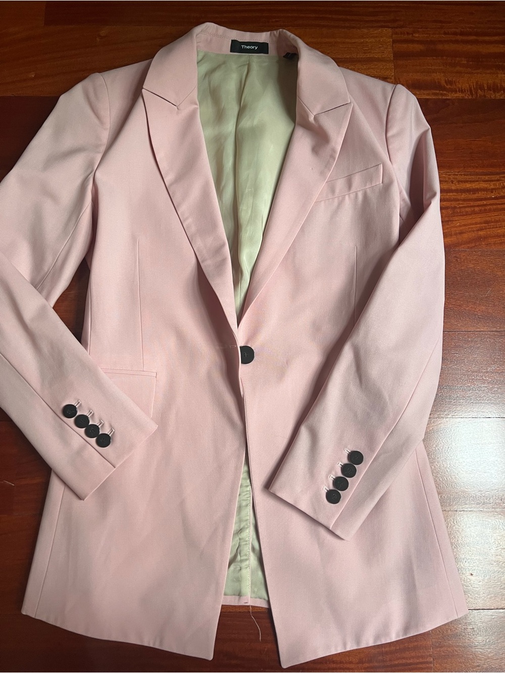 Theory Light Pink Single-Button Blazer